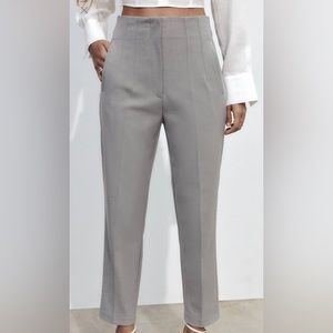 Zara high-waisted pants light grey